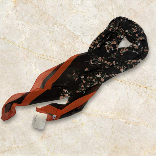 Floral Elegance Hijab Scarf - Midnight Blossom